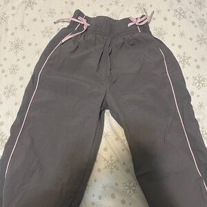 Zara girls Gray Pants with Pink Trim